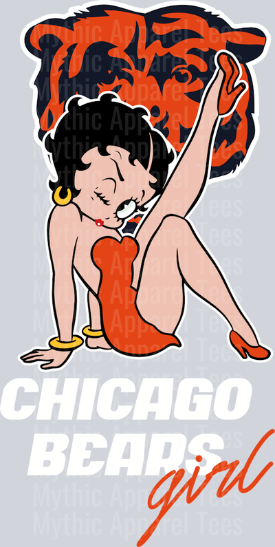 Chicago Bears Girl Betty Boop DTF NFL Transfers