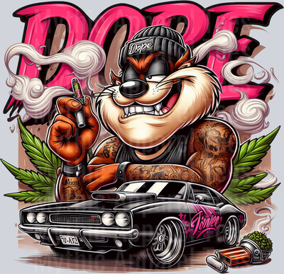 Taz Smoking Pop Culture DTF Weed Transfers