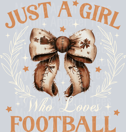 Just A Just a girl who loves football with a bow  DTF Football Transfers