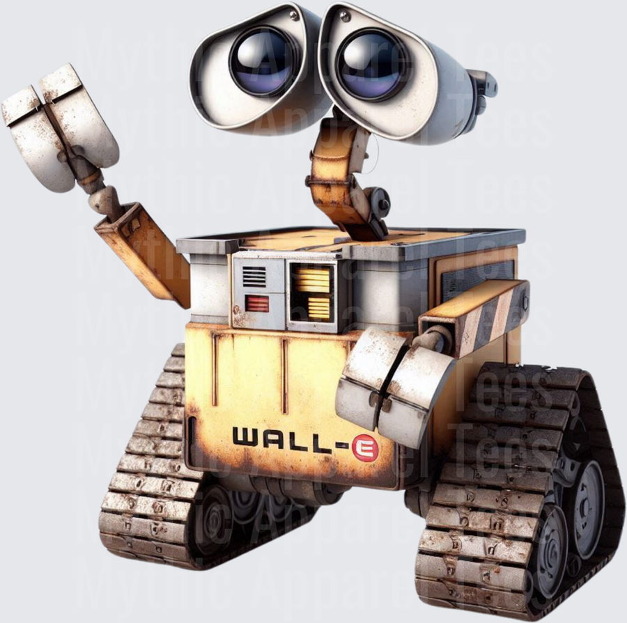 WALL-E Pixar Robot Waving with Binocular Eyes and Tank Treads