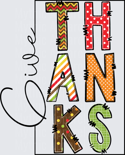 Disney Fall and Thanksgiving Give Thanks Patchwork Letter Design