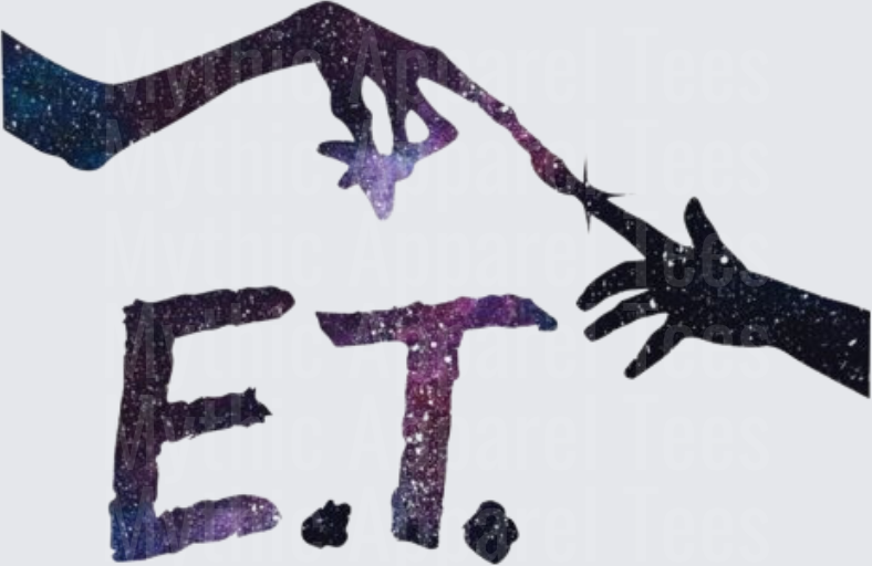 E.T. The Extra-Terrestrial Galaxy Space Finger Touch iconic Movie Logo Design