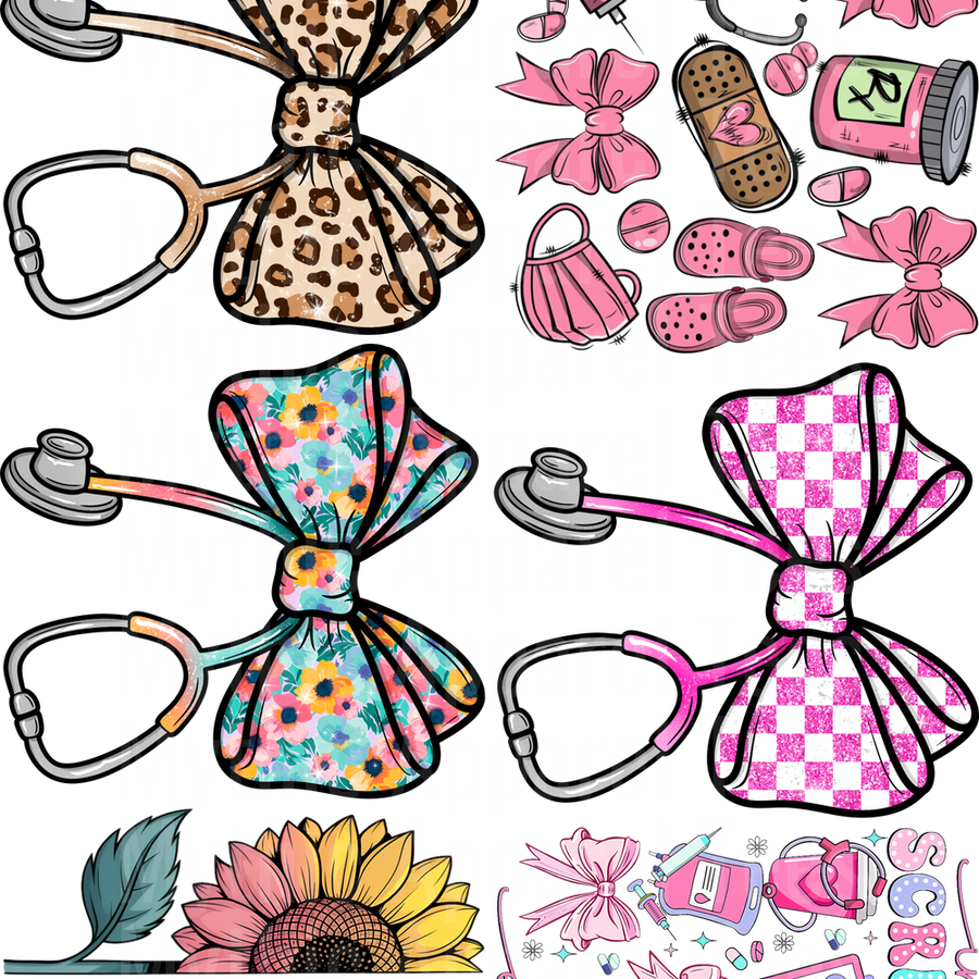 NURSE VARIETY GANG SHEET 10 FULL SIZE IMAGES