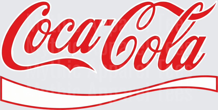 Coke Coca-Cola Classic Red Script Logo with Wave Banner