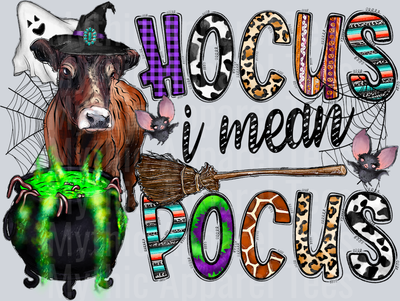 Hocus I Mean Pocus highland cow Halloween Western