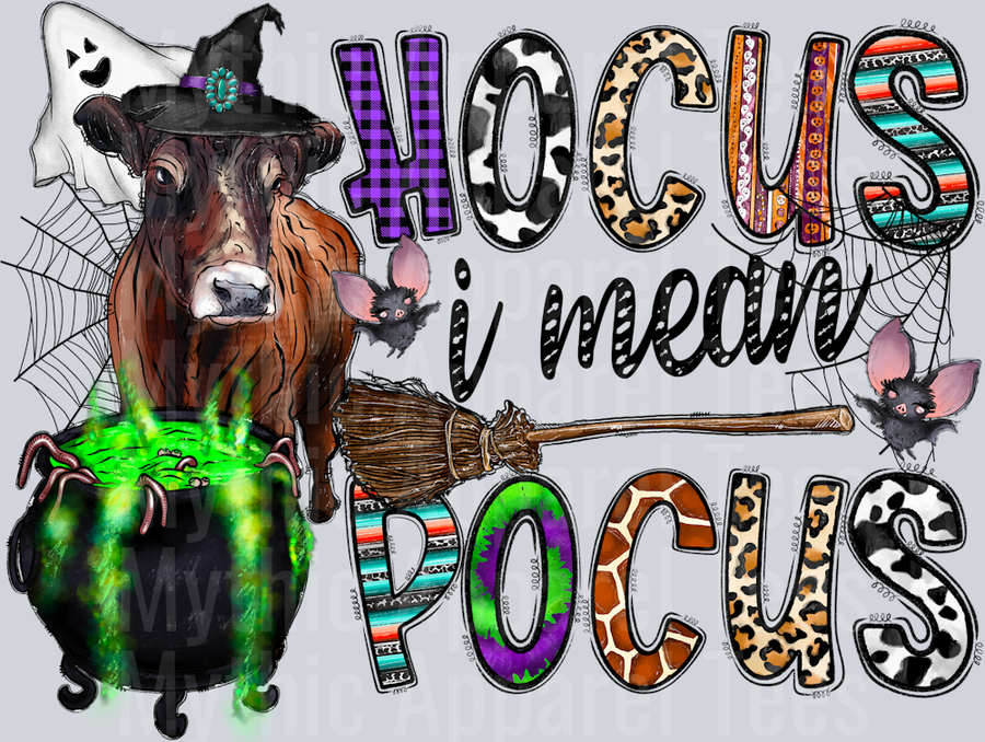 Hocus I Mean Pocus highland cow Halloween Western