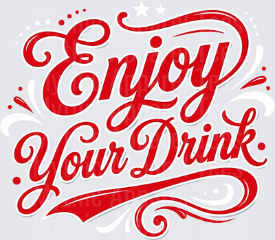 Coke Enjoy Your Drink Red Retro Script Lettering