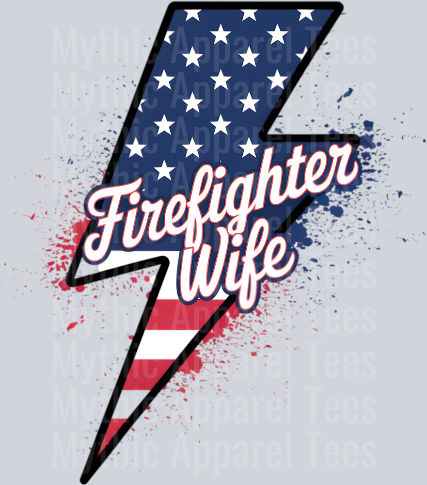 Firefighter wife lightning bolt DTF Firefighter Transfers