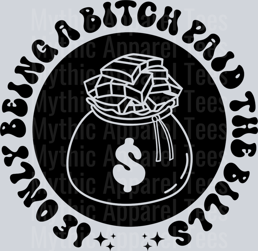 If Only Being A Bitch Paid The Bills Pocket Pocket Funny Wavy Retro Words Black