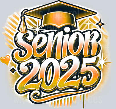 0040 Senior 2025 Orange DTF 2025 Senior Graduation Transfers