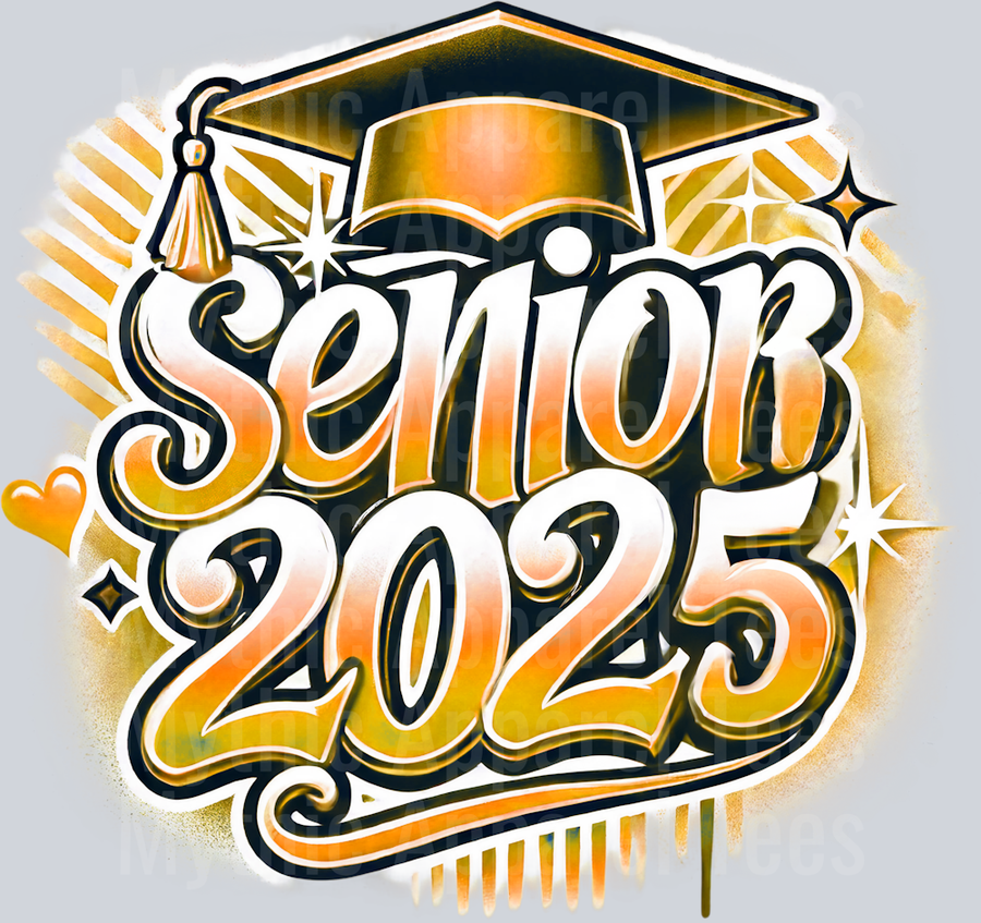 0040 Senior 2025 Orange DTF 2025 Senior Graduation Transfers