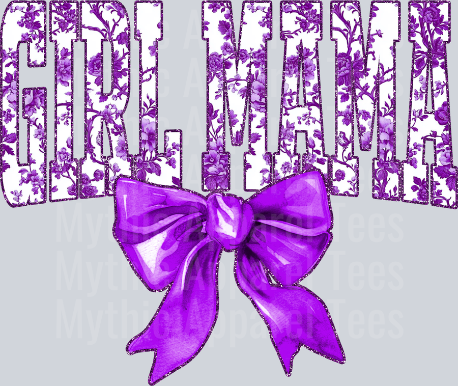 Purple Toile Girl Mama