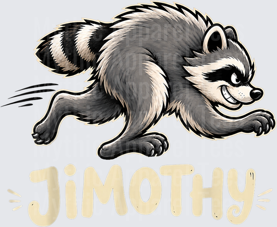 Jimothy Running Raccoon Personalized Name Design