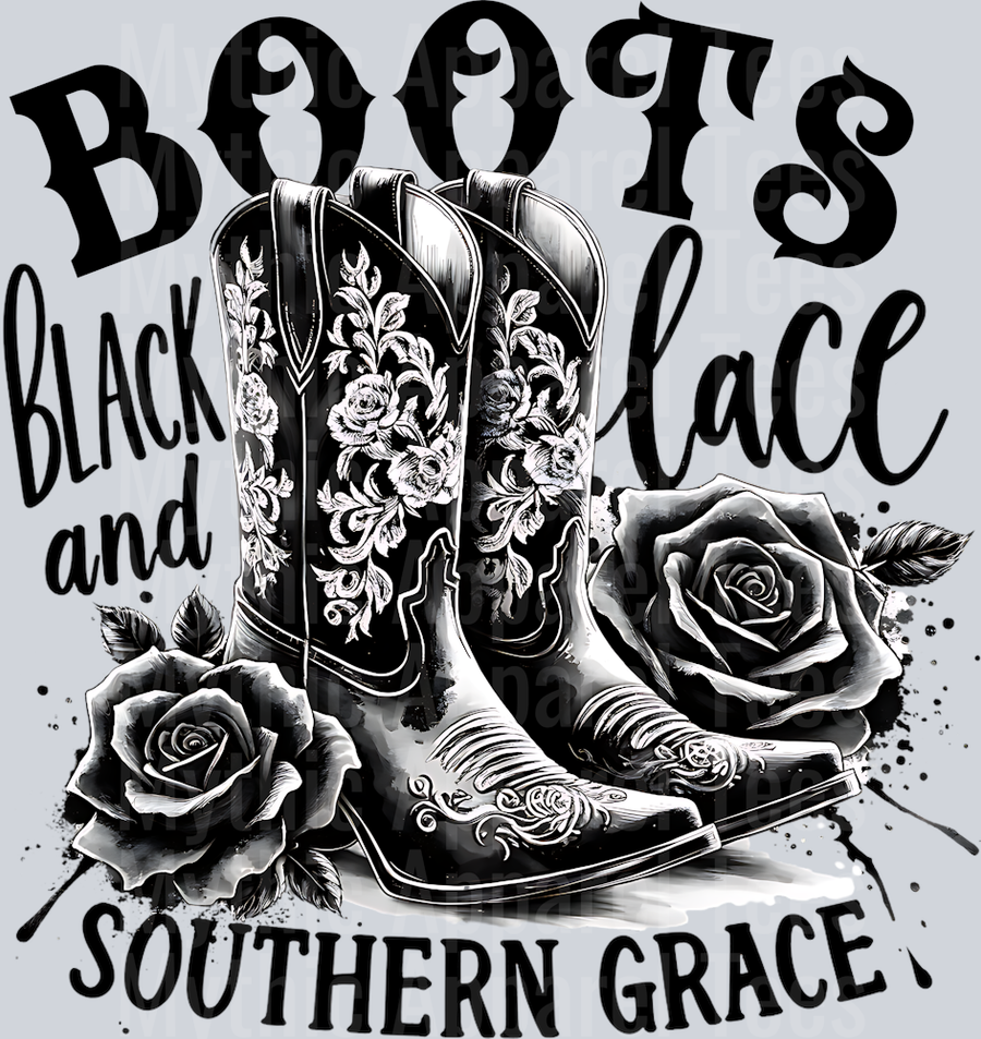 BOOTS BLACK LACE AND SOUTHERN GRACE 2
