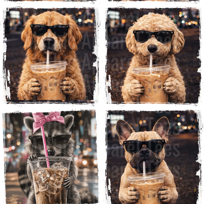 DOG COFFEE GANG SHEET 10 FULL SIZE IMAGES