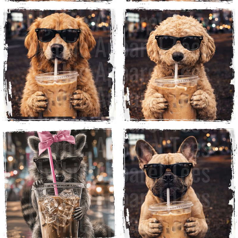DOG COFFEE GANG SHEET 10 FULL SIZE IMAGES