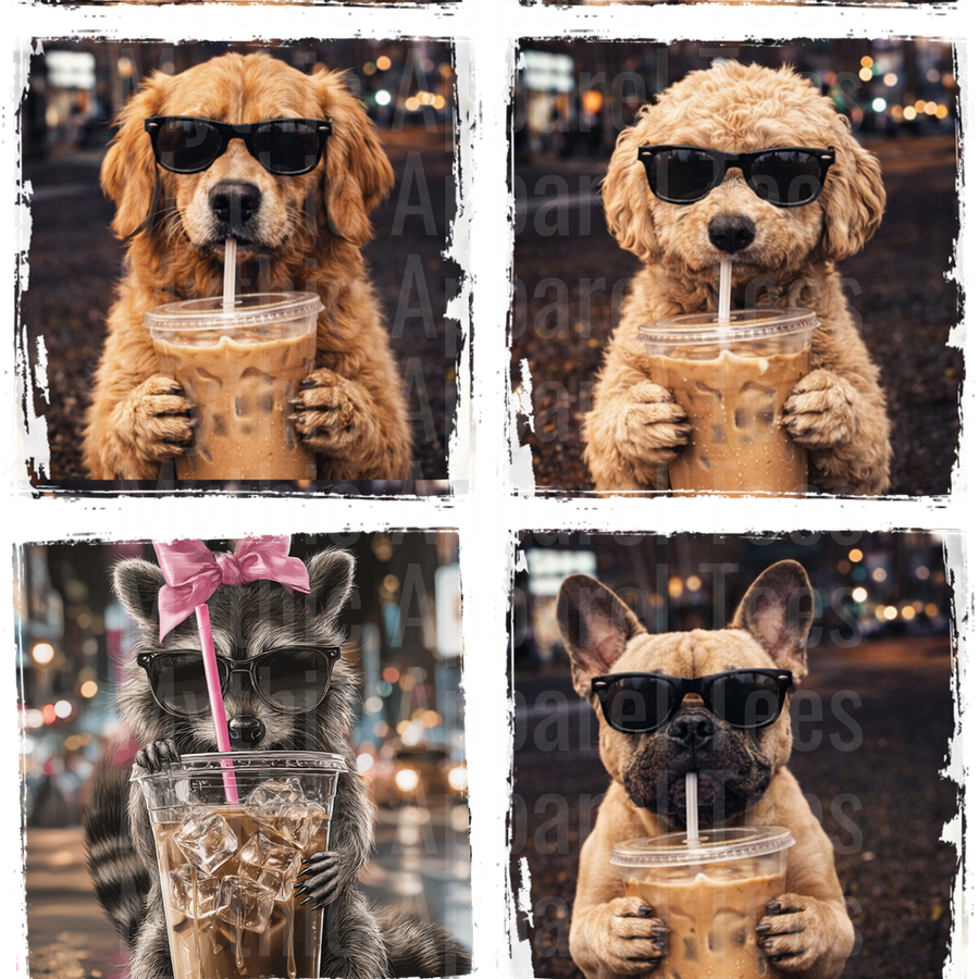 DOG COFFEE GANG SHEET 10 FULL SIZE IMAGES