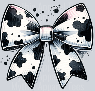 COW PRINT BOW BLACK AND WHITE