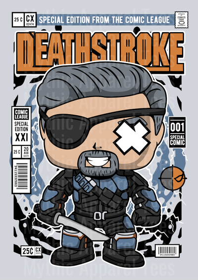 Deathstroke Unmasked Comic Book Cover STYLE DTF Pop Culture Transfers
