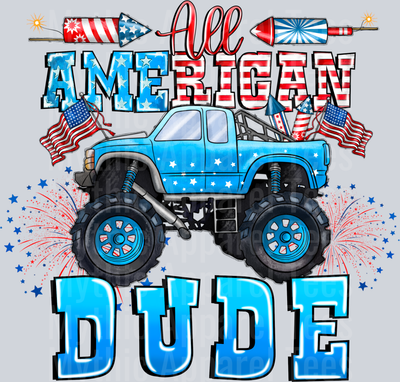 All American Dude 4th of july DTF Patriotic Transfers