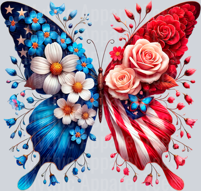 American butterfly 1 DTF Patriotic Transfers