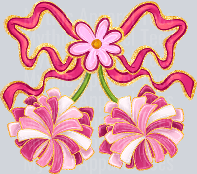 Cheer Pom Pom Bow