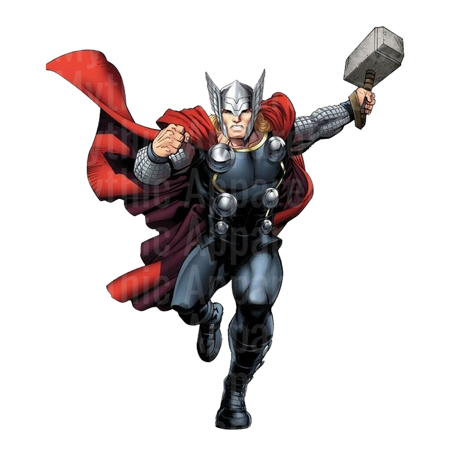 Marvel Super Heroes Thor Charging With Mjolnir Red Cape