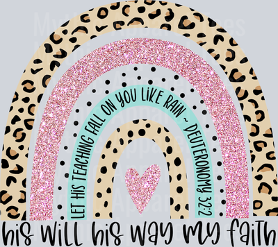 His will rainbow glitter DTF Religious Transfers