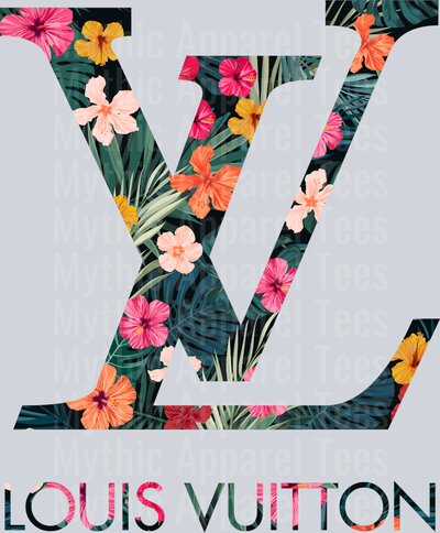 Large Floral LV Shirt DTF Luis Vuitton Transfers