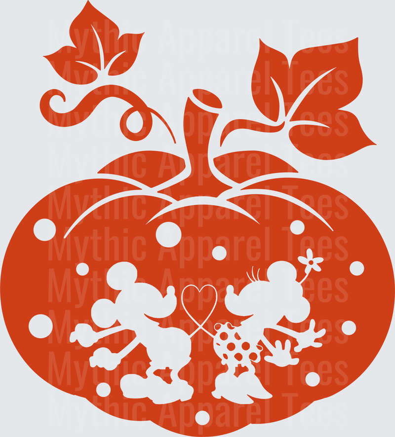Disney Fall and Thanksgiving Mickey and Minnie Pumpkin Silhouette