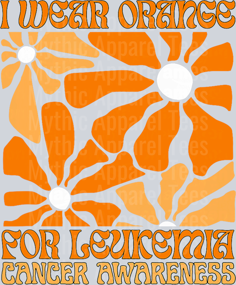 We Wear Orange Flower Support Leukemia Cancer Awareness T-Shirt