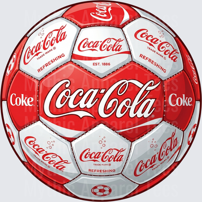 Coke Coca-Cola Red and White Branded Soccer Ball Design