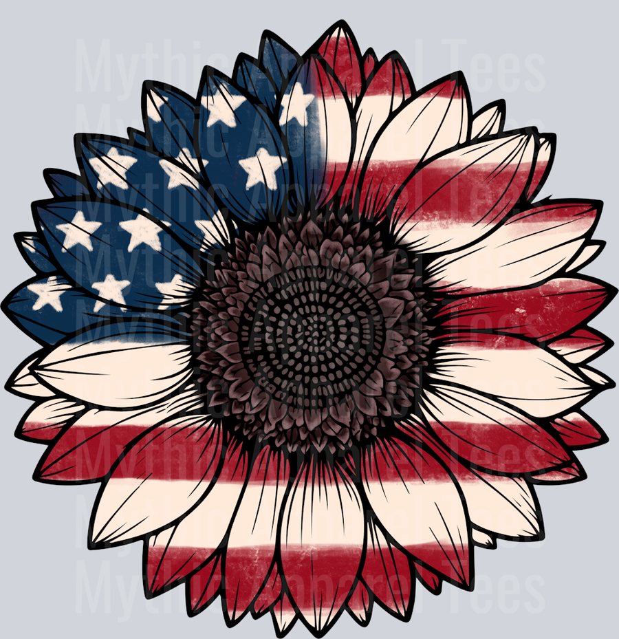 Sunflower Mom Sister Daughter Grandma Design DTF Patriotic Transfers