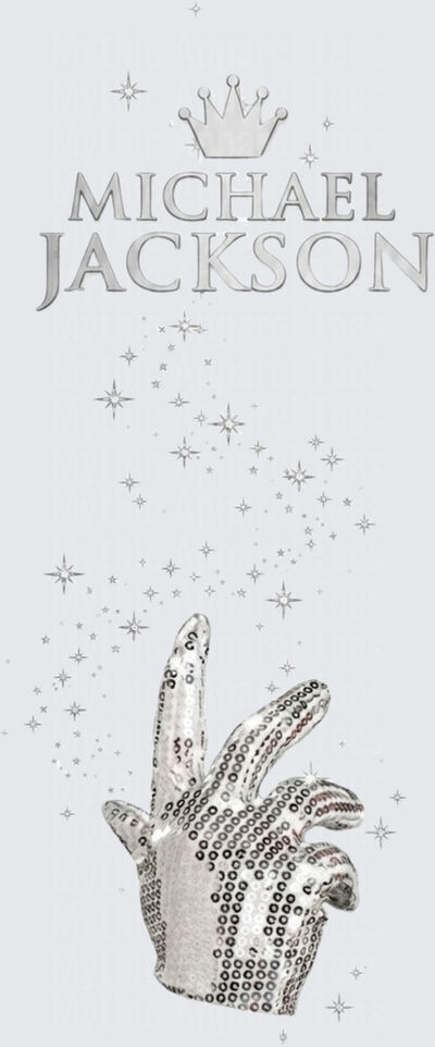 Michael Jackson Iconic Silver Sequin Glove with Sparkling Stars and Crown Logo Tribute Design