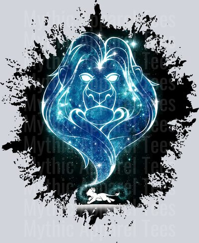 Lion King Mufasa in the stars 2 Dark Silhouette Color Splash Crystal Ball Vision