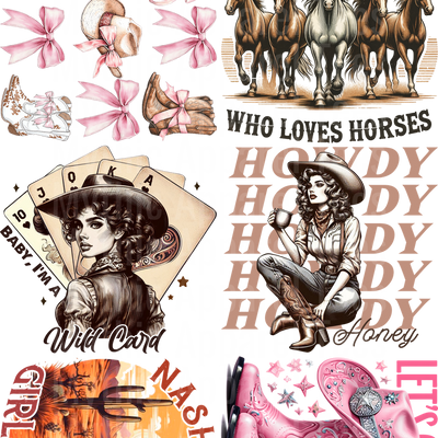 Western Girl 3 GANG SHEET 10 FULL SIZE IMAGES