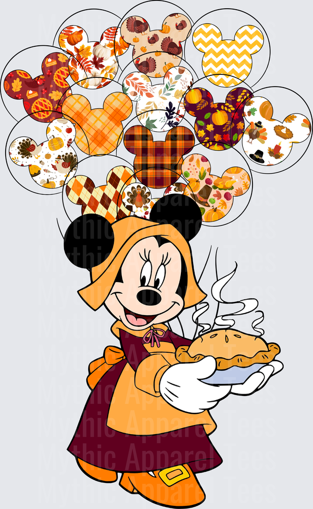 Disney Fall and Thanksgiving Minnie Mouse Pilgrim Pie Balloons