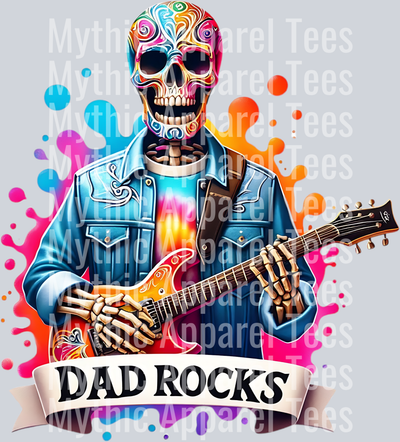Dad Rocks Skull with Guitar
