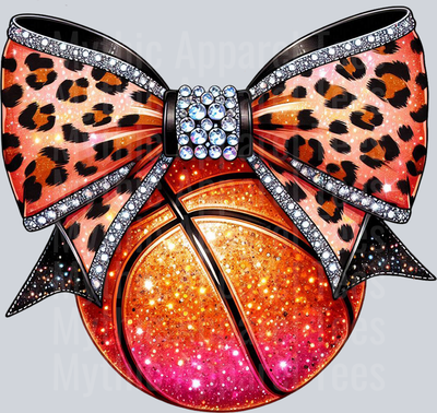 Basketball Orange And Glitter Rhinestone School Spirit & Sports