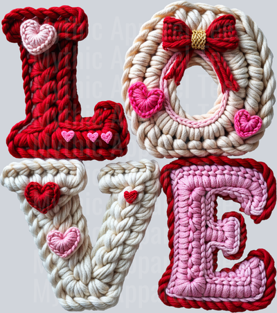 Love Faux Yarn Valentines Day