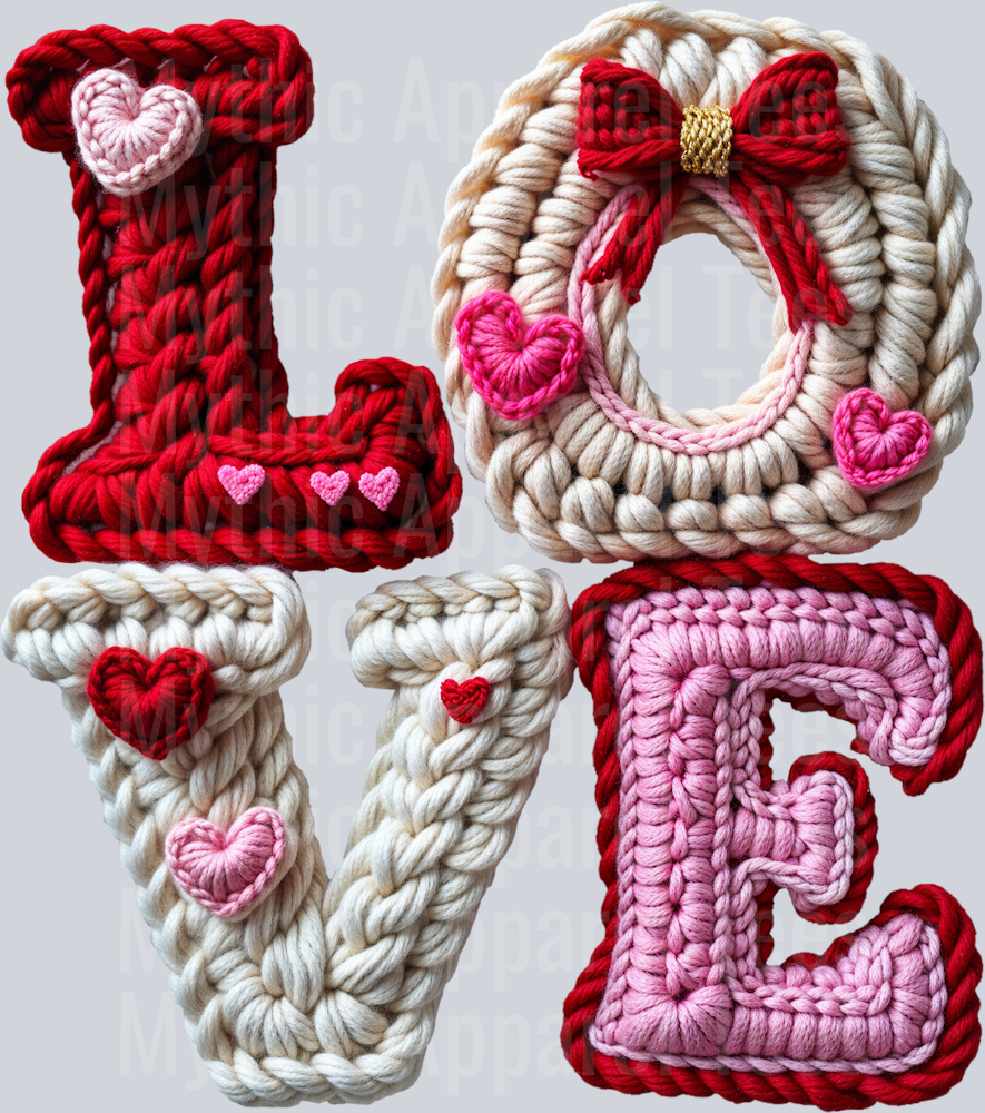 Love Faux Yarn Valentines Day