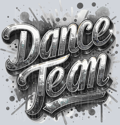 0017 Dance Team Sequins Gray DTF Dance Team Transfers