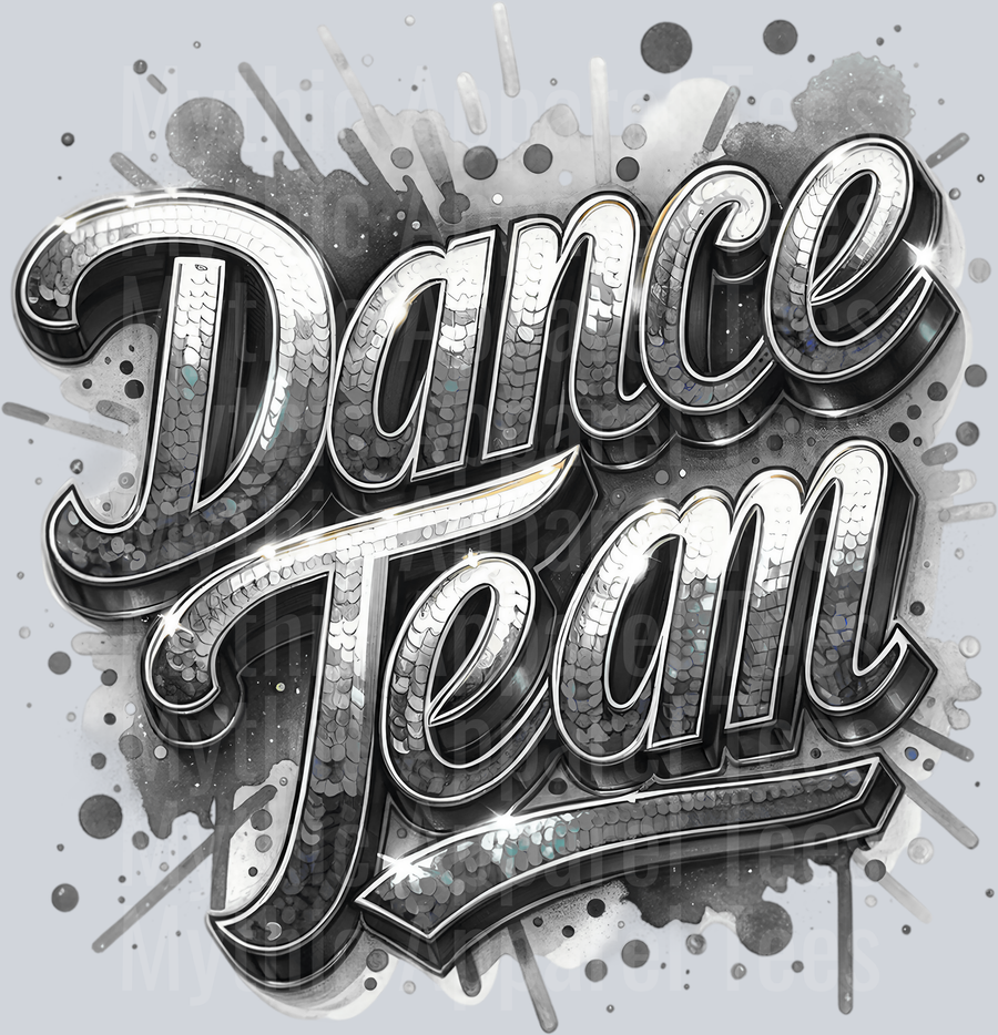 0017 Dance Team Sequins Gray DTF Dance Team Transfers