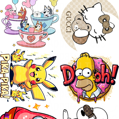 CARTOON BLEND GANG SHEET 10 FULL SIZE IMAGES