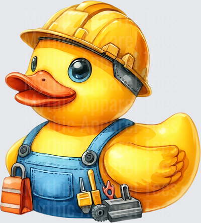 Rubber Duck in Uniform Construction Worker Hard Hat Overalls Tools