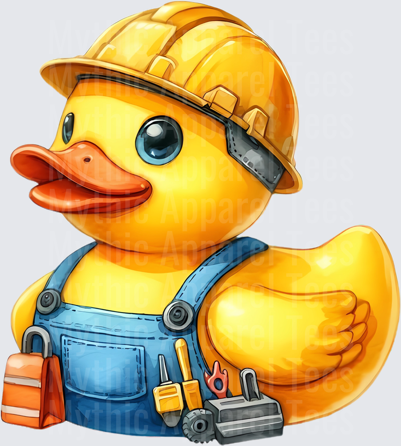 Rubber Duck in Uniform Construction Worker Hard Hat Overalls Tools
