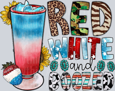 Red White And Boozed 2 Bomb Pop Drink 4th of July DTF Patriotic Transfers
