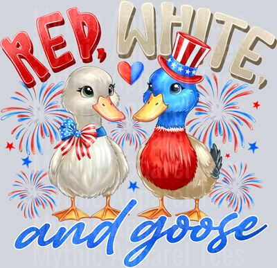 Red White and Goose Red White and Blue Patriotic DTF 4th of July Transfers