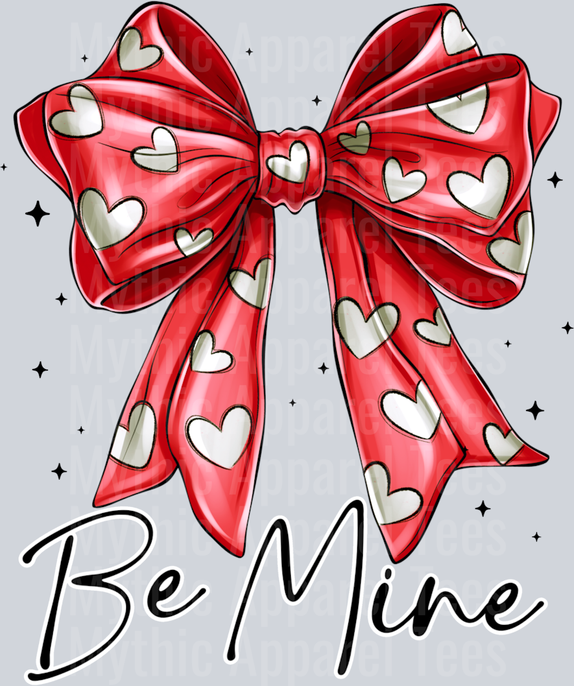 Be Mine Heart Bow Pink / Red Valentines Day