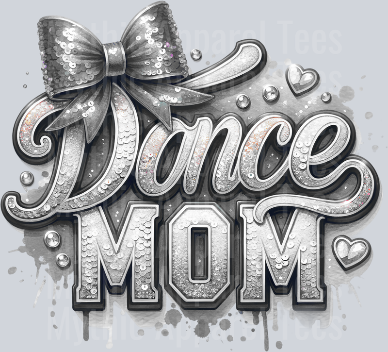 0015 Dance Mom Sequins Gray DTF Dance Mom Transfers